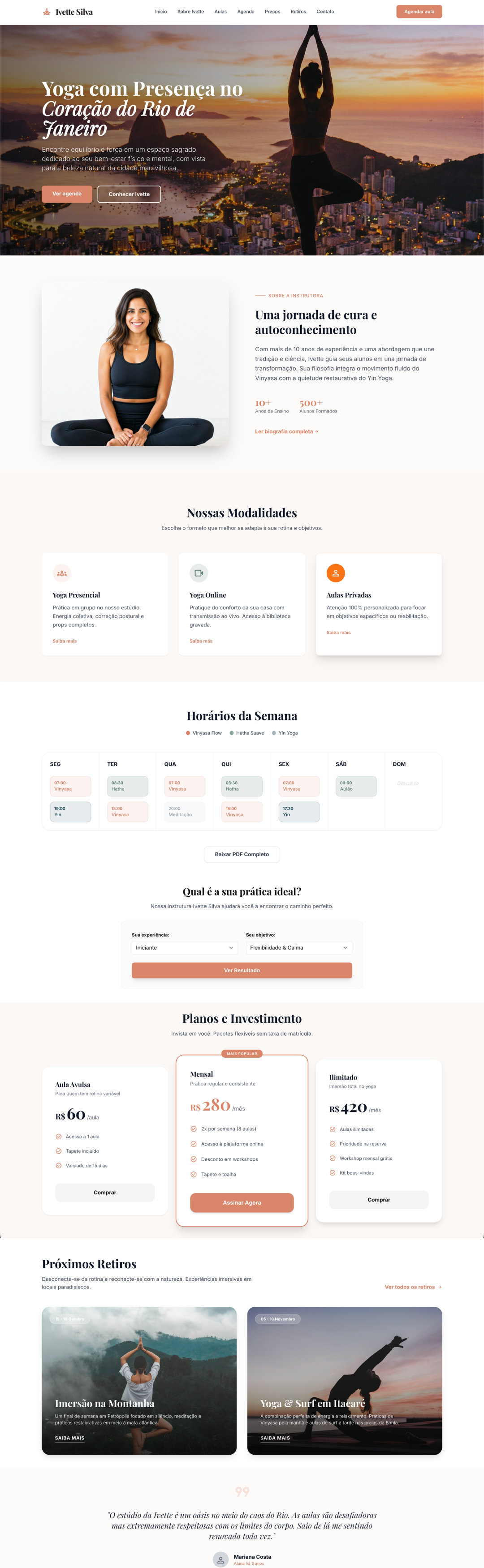 Yoga Studio - Web Simulada